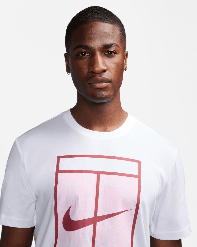 T-shirt Nike NikeCourt Blanc & Rouge pour homme