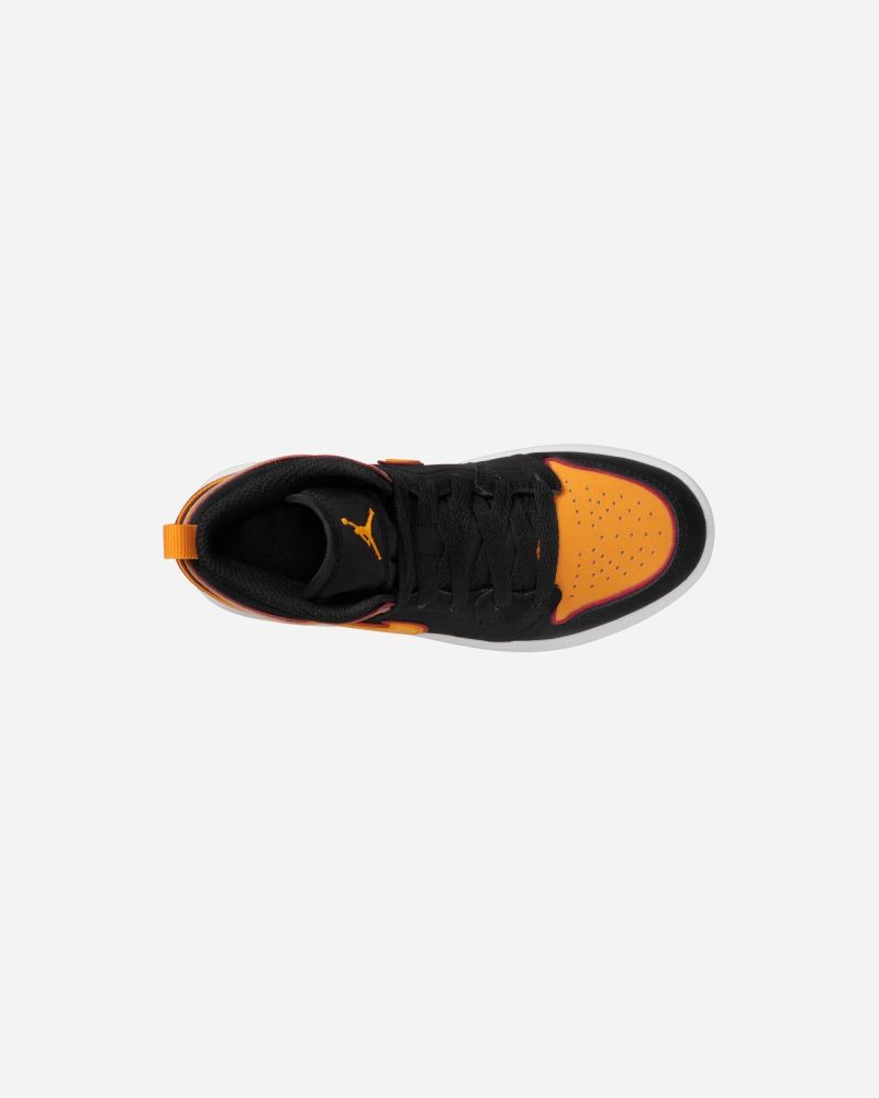 Jordan 1 Mid Se Black Orange Children s Shoes EKINSPORT
