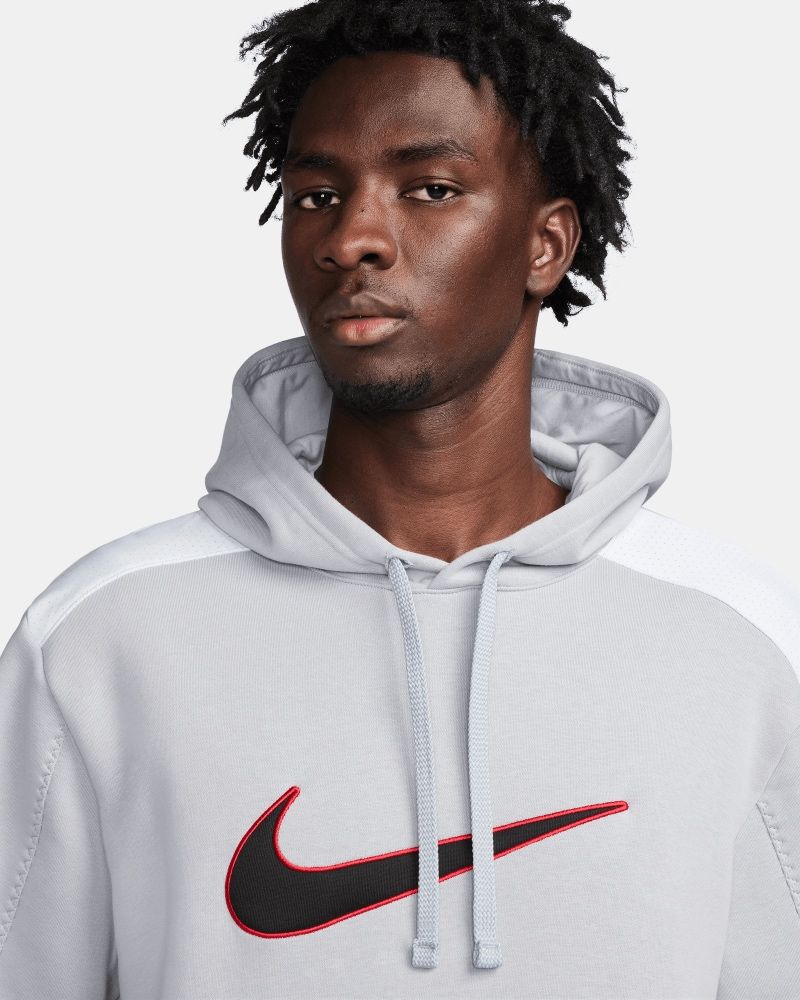 Nike Sweat à Capuche Sportswear Swoosh Tech Fleece - Gris/Blanc