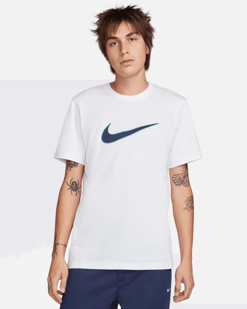 T-shirt Nike Sportswear Blanc & Bleu SP pour Homme