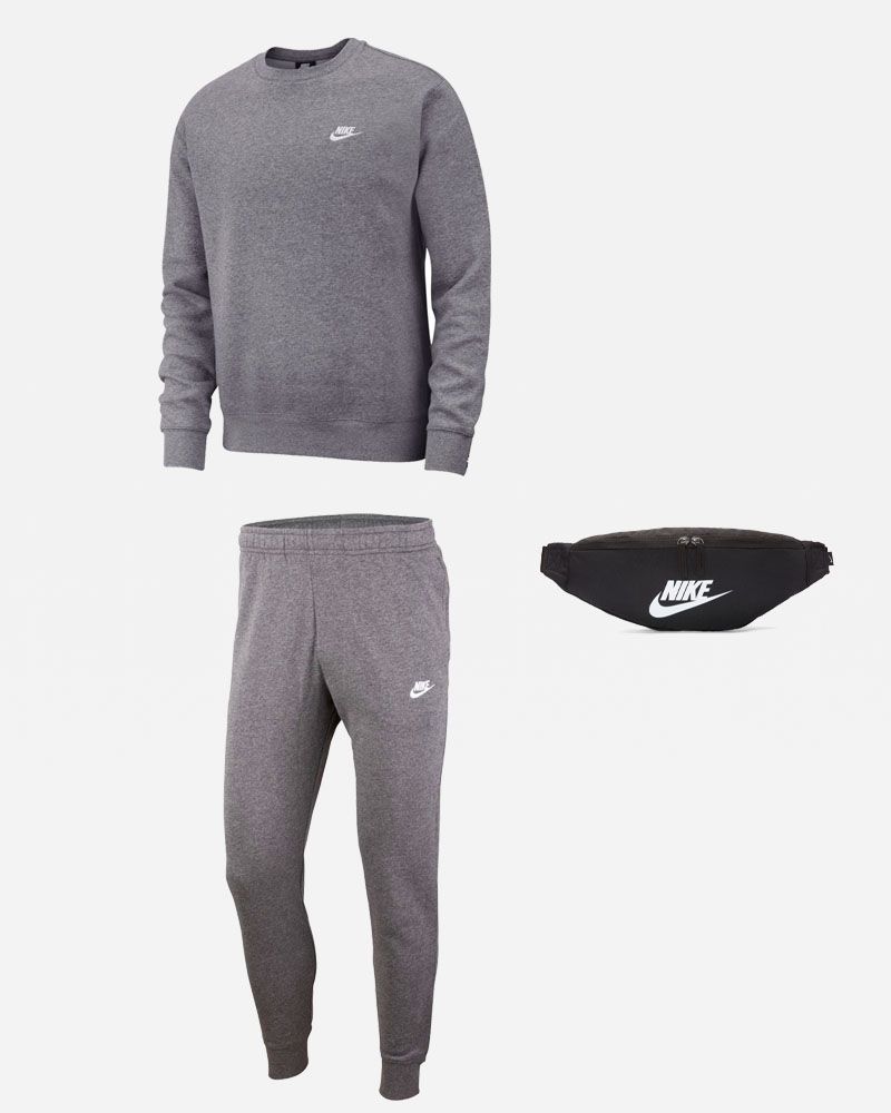 Nike - Jogger en polaire à logo virgule - Gris