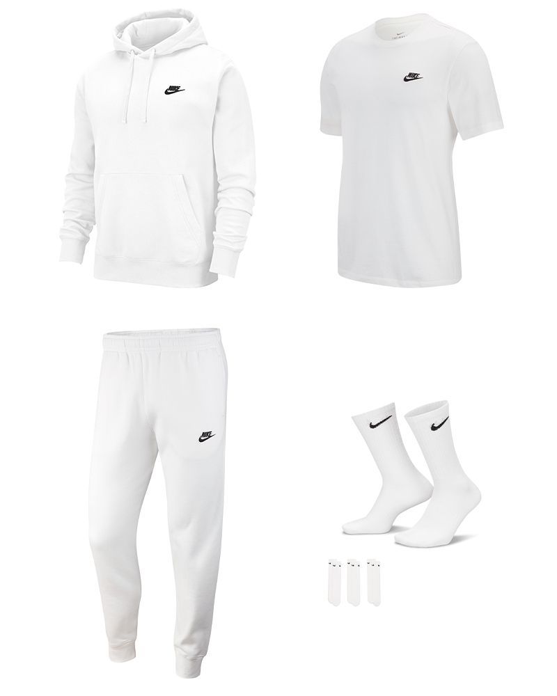 Pack Nike Sportswear pour Homme. Sweat-shirt + Bas de jogging + Tee-shirt +  Chaussettes