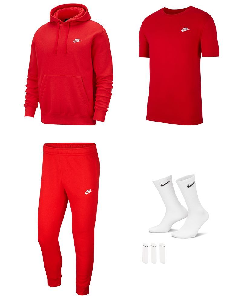 Pack Nike Sportswear pour Homme. Sweat-shirt + Bas de jogging + Tee-shirt +  Chaussettes