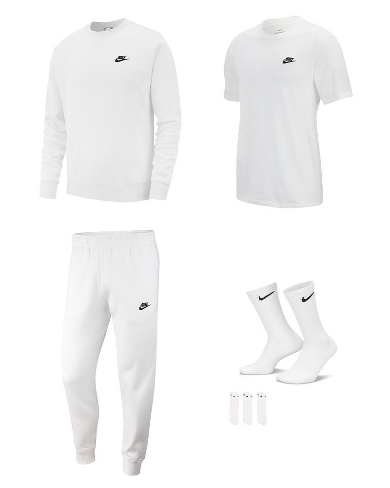 Pack Nike Sportswear pour Homme. Sweat-shirt + Bas de jogging + Tee-shirt +  Chaussettes