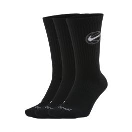 Lot de 3 paires de chaussettes de basket Nike Everyday Crew Noir