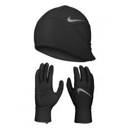 Ensemble de gants et bonnet de running Nike Essential Noir pour
