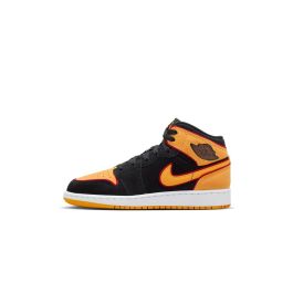 Air Jordan 1 Mid Se Zwart Oranje Kinderschoenen EKINSPORT