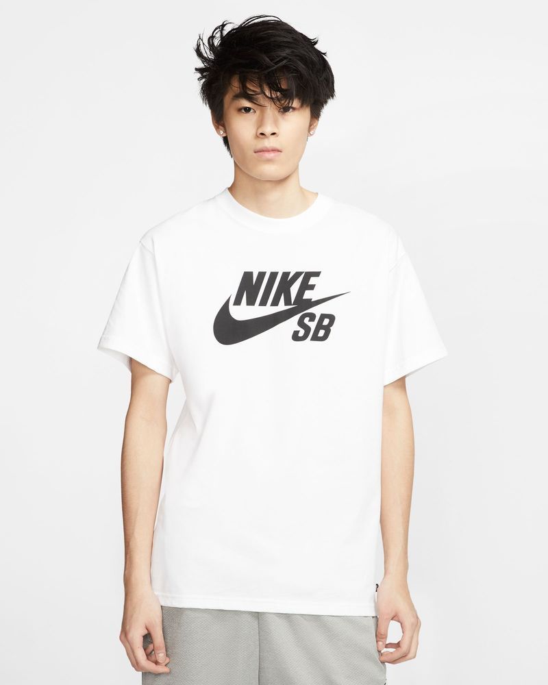 Men s Nike SB Logo Skate White T Shirt CV7539 100 EKINSPORT