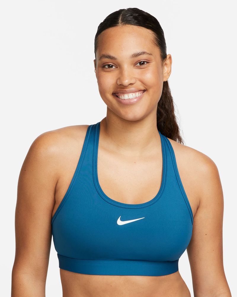 Women s Nike Swoosh Medium Support padded Blue Bra DX6821 457