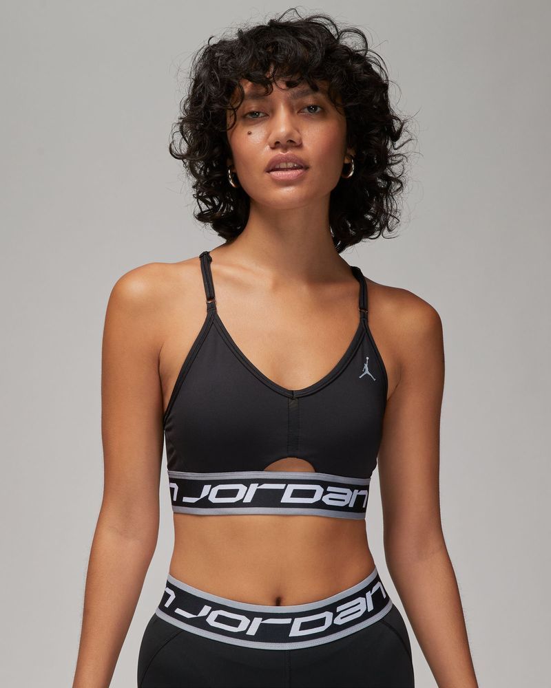 Nike Dri-FIT Indy Women's Tennis Sports Bra - Off Noir/Black