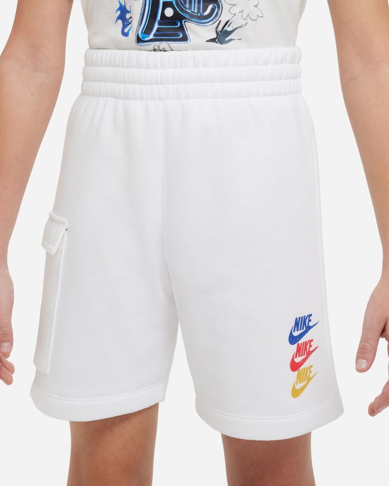 Nike fleece sale shorts white