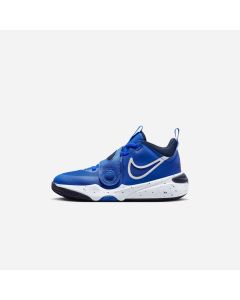 Chaussures de basket Nike Team Hustle D 11 Bleu Royal & Blanc pour enfant