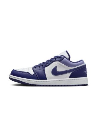 chaussures jordan 1 low violet blanc pour homme 553558-515