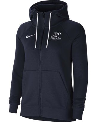 Hooded sweatshirt with zip Nike Badminton Chaponnay Val d'Ozon Navy Blue for female