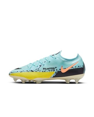chaussures foot nike phantom gt2 elite bleu jaune cz9890 407