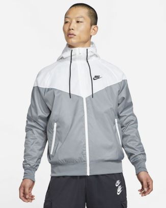 Veste à capuche Nike Sportswear Heritage Essentials Gris & Blanc pour homme