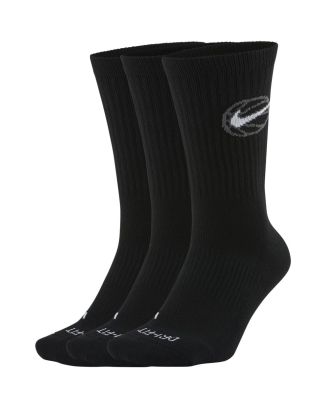 Lot de 3 paires de chaussettes de basket Nike Everyday Crew Noires DA2123-010