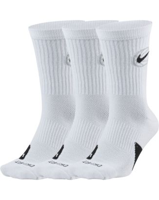 Lot de 3 paires de chaussettes de basket Nike Everyday Crew Blanches DA2123-100