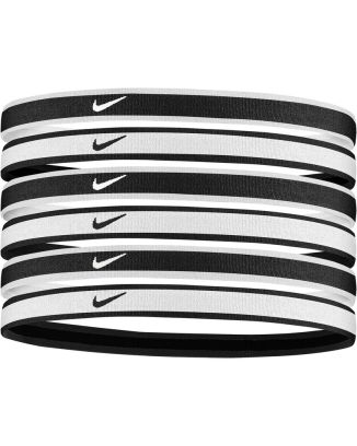 Set de 6 cintas para la cabeza Nike Swoosh Blanco y Negro para unisex