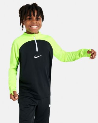 Topo de treino 1/4 Zip Nike Academy Pro Fluo Preto e Amarelo para criança