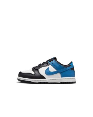 chaussures nike dunk low blanc bleu noir enfant dh9756 104