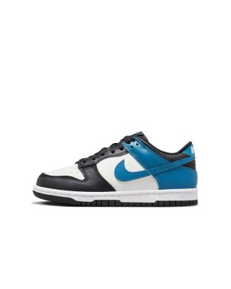 chaussures nike dunk low blanc bleu noir enfant dh9765 104