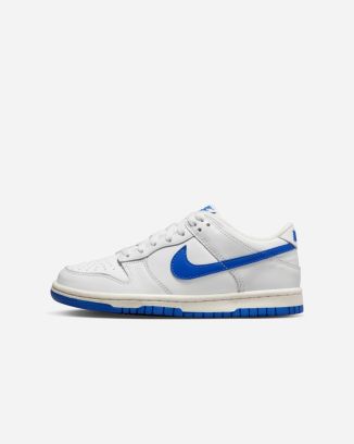 chaussures nike dunk low blanc et bleu royal enfant dh9765 105