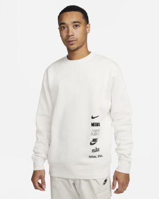 sweat nike club fleece brushed back crew homme dx0781 030