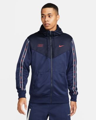 sweat a capuche nike sportswear repeat bleu pour homme dx2025 410