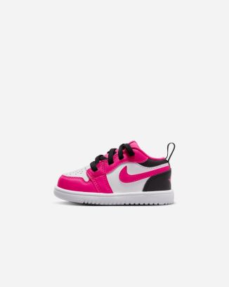 Chaussures Nike Air Jordan 1 Low Blanc & Rose pour enfant