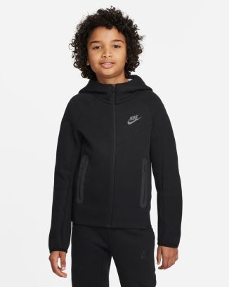 sweat a capuche zippe nike tech fleece noir enfant fd3285 010