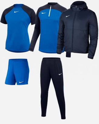 Conjunto de produtos Nike Academy Pro para Fêmea. Fato de treino + Jersey + Calções + Parka (5 itens)