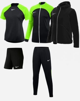 Conjunto de produtos Nike Academy Pro para Fêmea. Fato de treino + Jersey + Calções + Parka (5 itens)