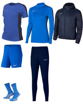 Conjunto Nike Academy 23 para Mujeres. Chándal + Camiseta + Pantalón corto + Parka (6 productos)