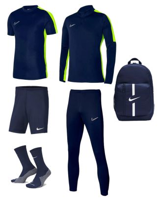 Ensemble Nike enfant Pack 6 pièces Maillot Academy 23 Short Park III Chaussettes Strike Crew Haut 1/4 zip Academy 23 Pantalon de survêtement Academy 23 Sac à dos Academy Team Youth DR1343 BV6865 DH6620 DR1356 DR1676 DA2571