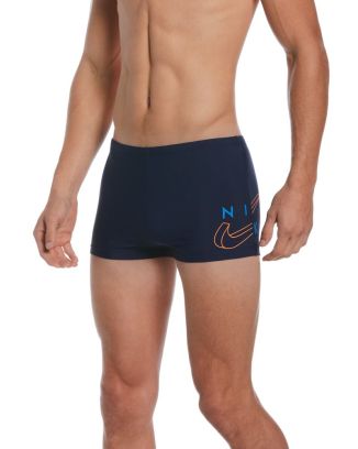 Traje de bano de pierna cuadrada Nike con logo dividido para hombre NESSC580 440 Azul EKINSPORT