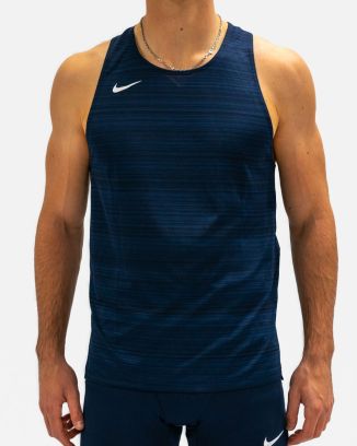 NT0300-451 Débardeur de running Nike Stock Dry Miler Bleu Marine pour Homme