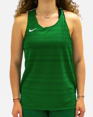 NT0301-302 Débardeur de running Nike Stock Dry Miler Vert pour Femme