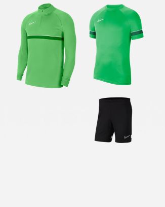 Conjunto Nike Academy 21 para Niño. Camiseta + Pantalón corto + Top de chándal (3 productos)
