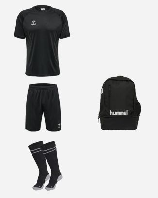 Conjunto de productos Hummel Essential para Hombre. Camiseta + Pantalón corto +Calcetines de futbol + Mochila (4 productos)