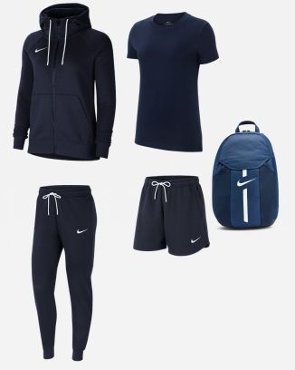 Ensemble Nike Team Club 20 pour Femme. Sweat-shirt + Bas de jogging + Tee-shirt + Short + Sac (5 pièces)