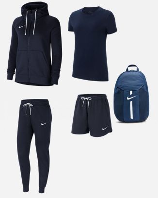 Conjunto Nike Team Club 20 para Mujeres. Sudadera + Pantalón de chándal + Camiseta + Pantalón corto + Mochila (5 productos)