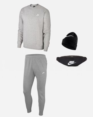 Conjunto Nike Sportswear para Hombre. Sudadera + Pantalón de chándal + Gorro + Riñonera (4 productos)