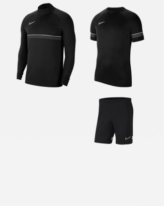 Conjunto Nike Academy 21 para Hombre. Camiseta + Pantalón corto + Top de chándal (3 productos)