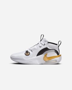 Zapatillas de baloncesto Nike Air Zoom Crossover 2 Blanco y Oro para niño