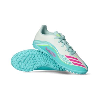 Chaussures de football adidas F50 Club TF Turquoise pour enfant