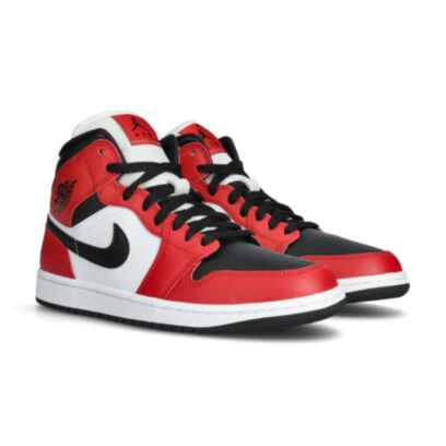 Air Jordan 1 Mid - Black-Black-Gym Red