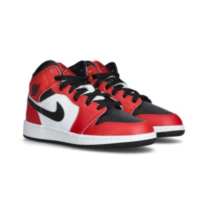 Air Jordan 1 Mid Enfant - Black-Black-Gym Red