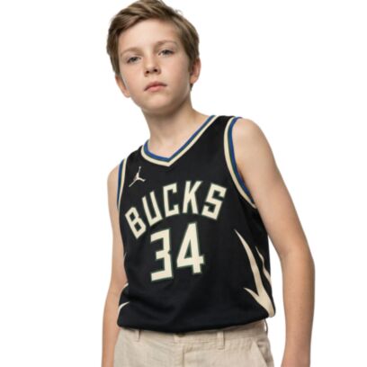 Maillot Jordan Milwaukee Bucks Noir pour enfant