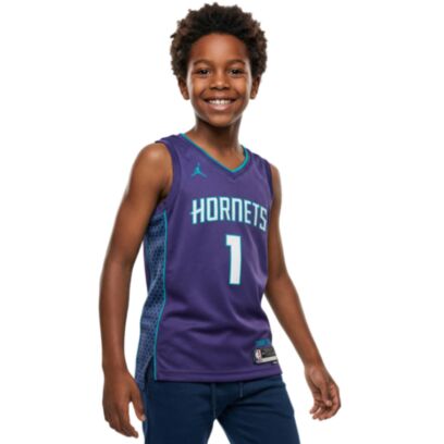 Maillot Jordan Charlotte Hornets Bleu Foncé pour enfant